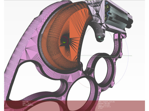 Mini revolver NAA-22MS with knuckles and cartridges assembly Model 3D