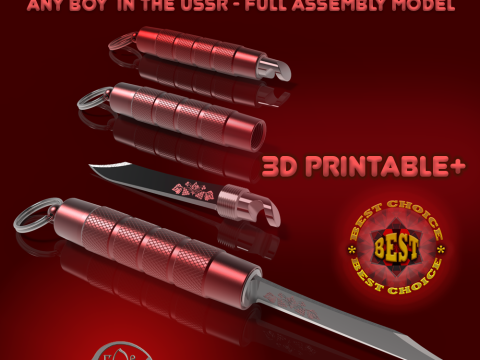 Craft folding portable penknife knife from USSR 3D Model
