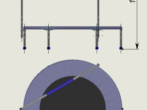 Trampoline for fitness and fun Model 3D