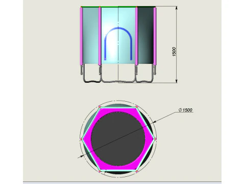 Trampolim para fitness e divers&atilde;o 150x150 Modelo 3D