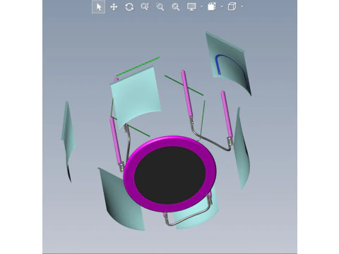 Trampolim para fitness e divers&atilde;o 150x150 Modelo 3D