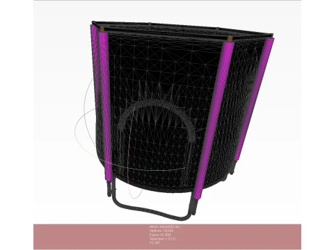 Trampolim para fitness e divers&atilde;o 150x150 Modelo 3D