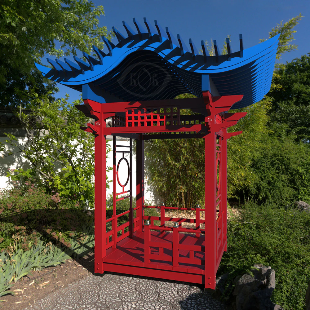 Pergola in Japanese style 3D Model .c4d .max .obj .3ds .fbx .stl .blend