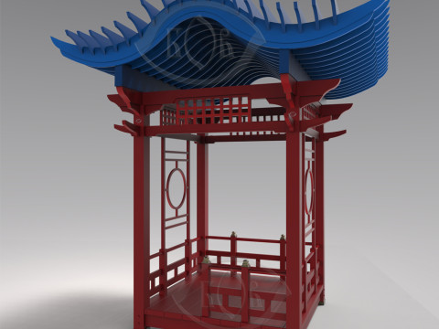 Pergola in Japanese style Modello 3D