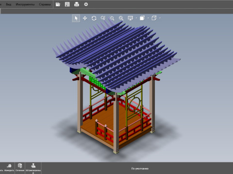 Pergola in Japanese style Modello 3D