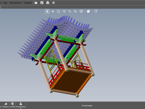 Pergola in Japanese style Modello 3D