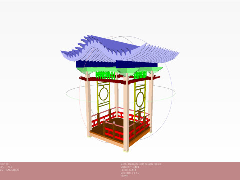Pergola in Japanese style Modello 3D