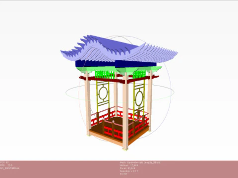 Pergola in Japanese style 3D Model