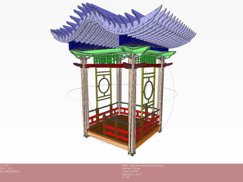 Pergola in Japanese style Modello 3D