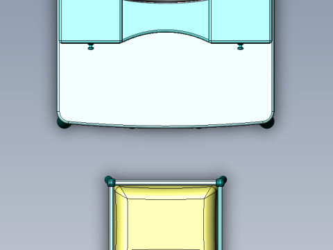 Dressing table with Led lighting and with a chair 3D Model