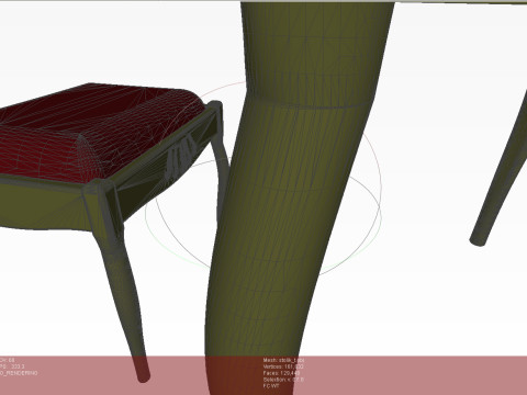 Dressing table with Led lighting and with a chair 3D Model