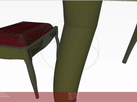Dressing table with Led lighting and with a chair 3D Model