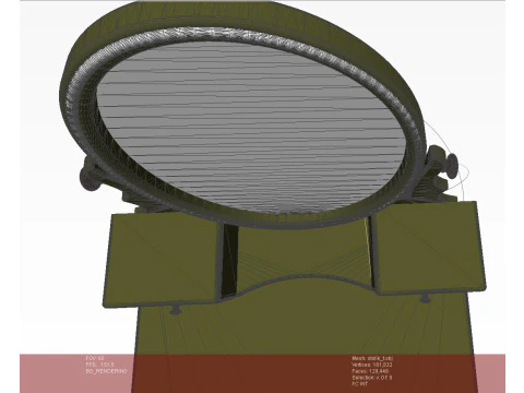 Dressing table with Led lighting and with a chair 3D Model
