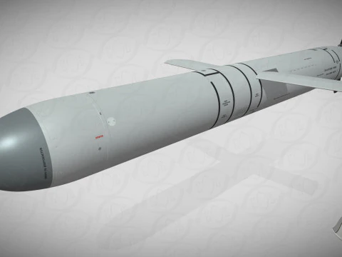 Kalibr 3M 14 cruise missile of Russian Navy Detailed tech model 3D Model