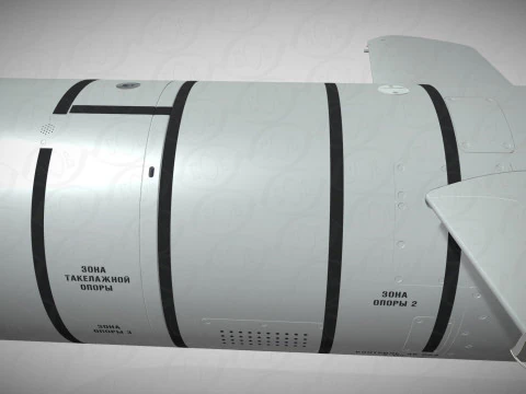 Kalibr 3M 14 cruise missile of Russian Navy Detailed tech model 3D Model