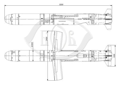 Kalibr 3M 14 cruise missile of Russian Navy Detailed tech model 3D Модель