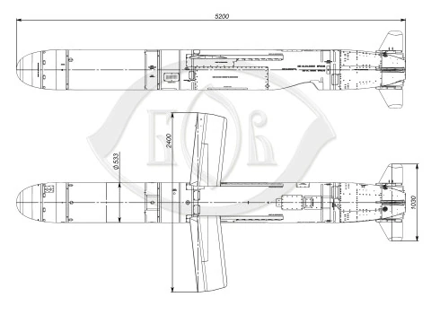 Kalibr 3M 14 cruise missile of Russian Navy Detailed tech model 3D Model
