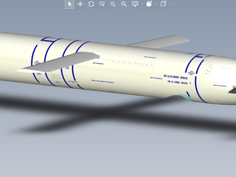Kalibr 3M 14 cruise missile of Russian Navy Detailed tech model 3D Модель