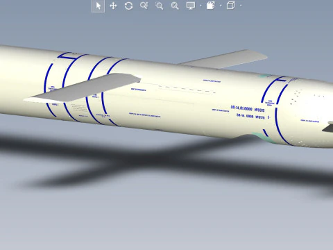 Kalibr 3M 14 cruise missile of Russian Navy Detailed tech model 3D Model