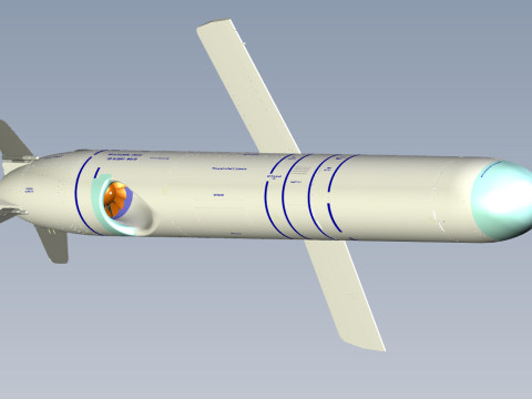 Kalibr 3M 14 cruise missile of Russian Navy Detailed tech model 3D Модель