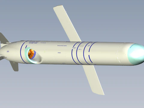 Kalibr 3M 14 cruise missile of Russian Navy Detailed tech model 3D Model
