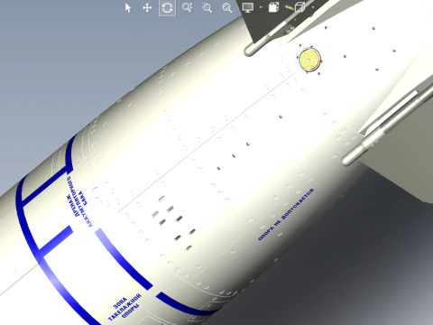 Kalibr 3M 14 cruise missile of Russian Navy Detailed tech model 3D Model
