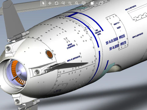 Kalibr 3M 14 cruise missile of Russian Navy Detailed tech model 3D Model