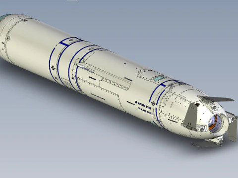 Kalibr 3M 14 cruise missile of Russian Navy Detailed tech model 3D Model