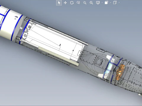 Kalibr 3M 14 cruise missile of Russian Navy Detailed tech model 3D Model