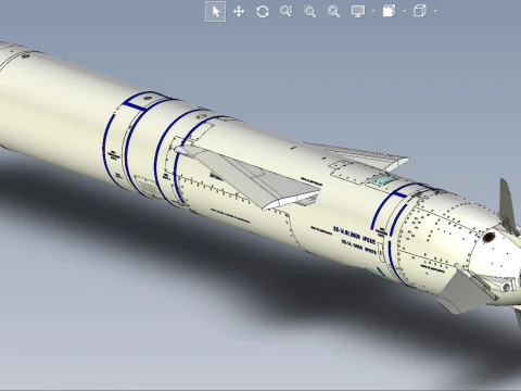 Kalibr 3M 14 cruise missile of Russian Navy Detailed tech model 3D Model