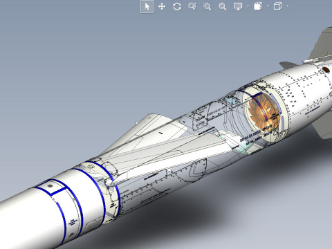 Kalibr 3M 14 cruise missile of Russian Navy Detailed tech model 3D Модель