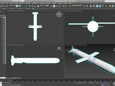 Kalibr 3M 14 cruise missile of Russian Navy Detailed tech model 3D Модель