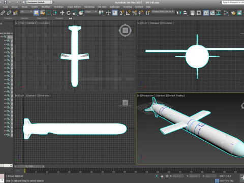 Kalibr 3M 14 cruise missile of Russian Navy Detailed tech model 3D Model