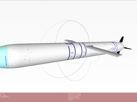 Kalibr 3M 14 cruise missile of Russian Navy Detailed tech model 3D Модель