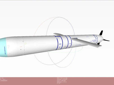 Kalibr 3M 14 cruise missile of Russian Navy Detailed tech model 3D Model