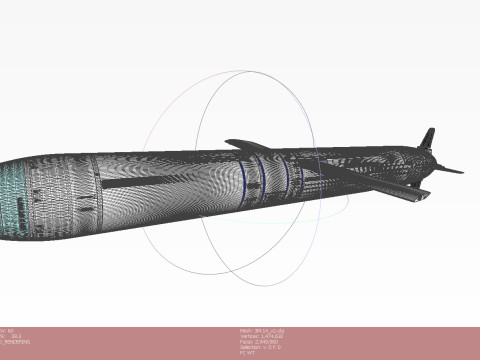 Kalibr 3M 14 cruise missile of Russian Navy Detailed tech model 3D Модель