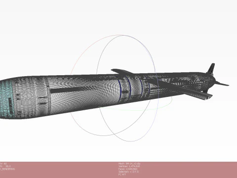 Kalibr 3M 14 cruise missile of Russian Navy Detailed tech model 3D Model