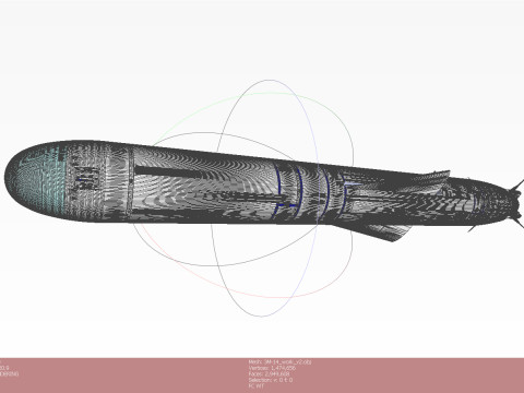 Kalibr 3M 14 cruise missile of Russian Navy Detailed tech model 3D Модель