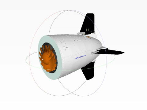 Kalibr 3M 14 cruise missile of Russian Navy Detailed tech model 3D Model