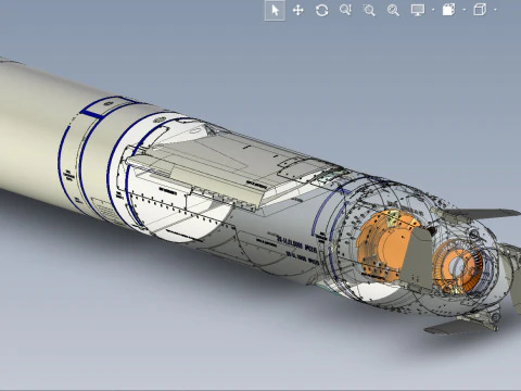 Kalibr 3M 14 cruise missile of Russian Navy Detailed tech model 3D Model