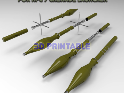 Grenade PG-7V for grenade launcher RPG 7 printable moulage 3D Модель