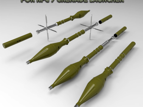 Grenade PG-7V for grenade launcher RPG 7 printable moulage Modelo 3D