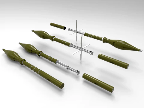 Grenade PG-7V for grenade launcher RPG 7 printable moulage 3D Model