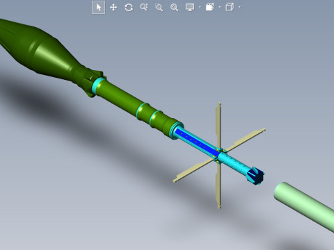 Grenade PG-7V for grenade launcher RPG 7 printable moulage Modelo 3D