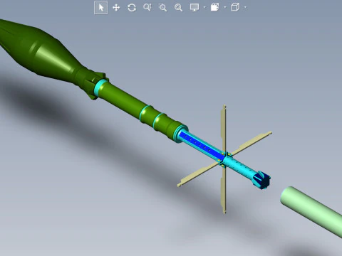 Grenade PG-7V for grenade launcher RPG 7 printable moulage 3D Model