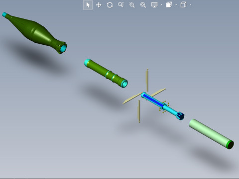 Grenade PG-7V for grenade launcher RPG 7 printable moulage Modelo 3D