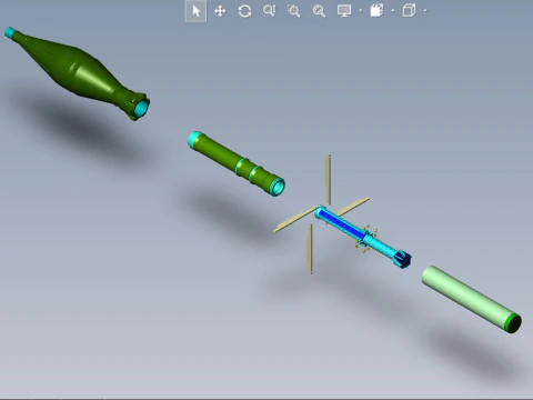 Grenade PG-7V for grenade launcher RPG 7 printable moulage 3D Model