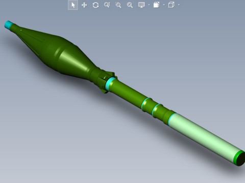 Grenade PG-7V for grenade launcher RPG 7 printable moulage Modelo 3D