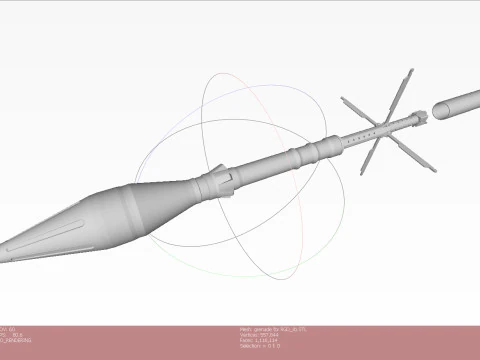 Grenade PG-7V for grenade launcher RPG 7 printable moulage 3D Model