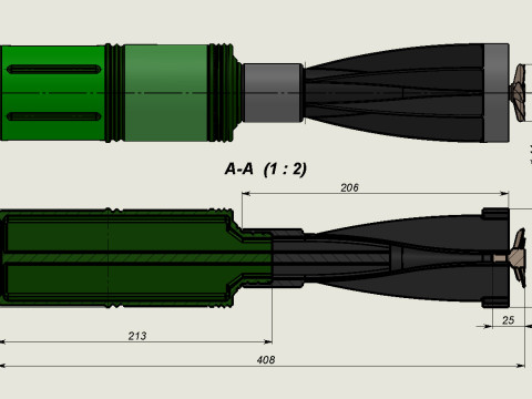 Drone Bomb Grenade RKG 1600 for drone Moulage printable 3D Модель